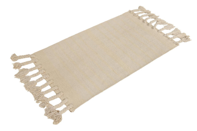 Beige and White 2' x 3' 1 Chindi Cotton Rectangle Area Rug Interior Design Home Decor Carpet Mat for Sale at Rug Engine