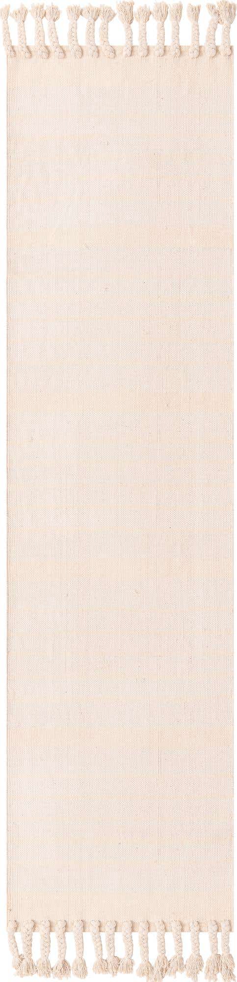 Beige and White 2' 7 x 10' Chindi Cotton Runner Area Rug Interior Design Home Decor Carpet Mat for Sale at Rug Engine
