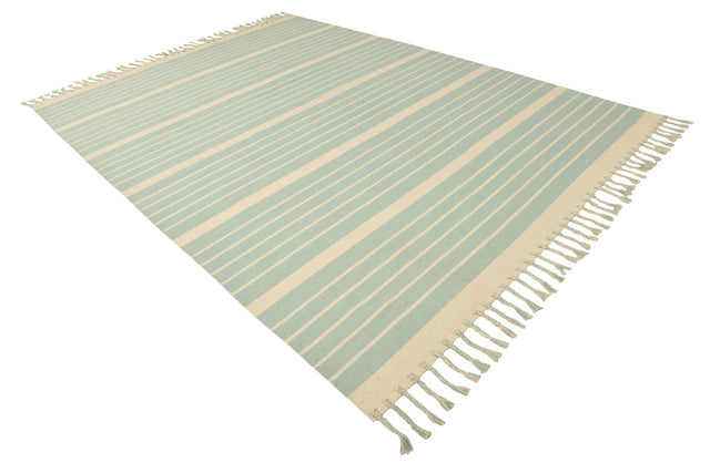 White and Aqua 9' x 12' Chindi Cotton Rectangle Area Rug Interior Design Home Decor Carpet Mat for Sale at Rug Engine