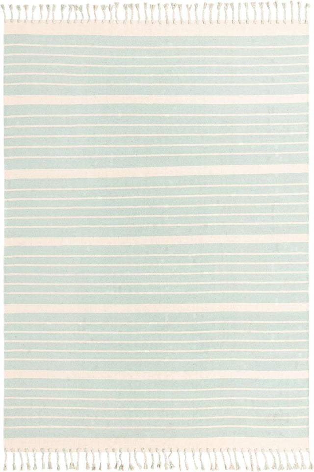 White and Aqua 9' x 12' Chindi Cotton Rectangle Area Rug Interior Design Home Decor Carpet Mat for Sale at Rug Engine