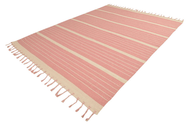Pink and White 9' x 12' Chindi Cotton Rectangle Area Rug Interior Design Home Decor Carpet Mat for Sale at Rug Engine