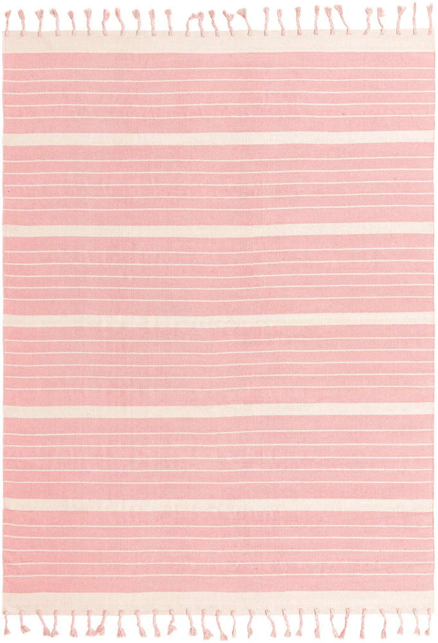 Pink and White 9' x 12' Chindi Cotton Rectangle Area Rug Interior Design Home Decor Carpet Mat for Sale at Rug Engine