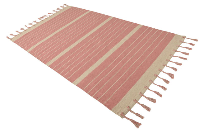 Pink and White 5' 1 x 8' Chindi Cotton Rectangle Area Rug Interior Design Home Decor Carpet Mat for Sale at Rug Engine