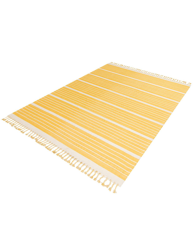 Gold and White 10' x 14' 1 Chindi Cotton Rectangle Area Rug Interior Design Home Decor Carpet Mat for Sale at Rug Engine