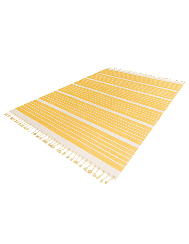 Gold and White 9' x 12' Chindi Cotton Rectangle Area Rug Interior Design Home Decor Carpet Mat for Sale at Rug Engine