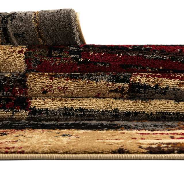 Multicolor 5' 3 x 5' 3 Saturn Octagon Area Rug Stain Resistant Easy Clean Classic Vintage Design Durable Carpet for Affordable Home Interiors for Sale at Rug Engine