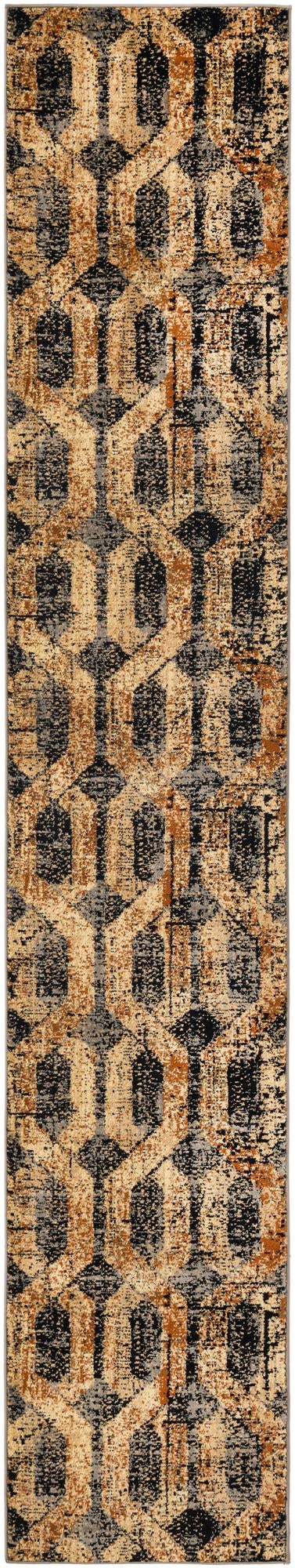 Black Gray 2' 2 x 12' Saturn Runner Area Rug Stain Resistant Easy Clean Classic Vintage Design Durable Carpet for Affordable Home Interiors for Sale at Rug Engine