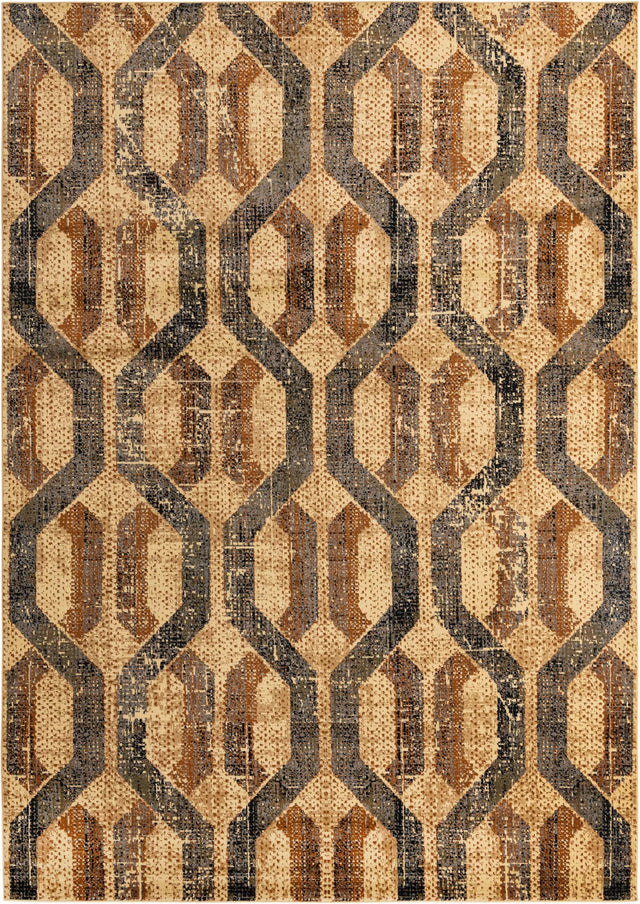 Beige Cream 10' x 14' Saturn Rectangle Area Rug Stain Resistant Easy Clean Classic Vintage Design Durable Carpet for Affordable Home Interiors for Sale at Rug Engine