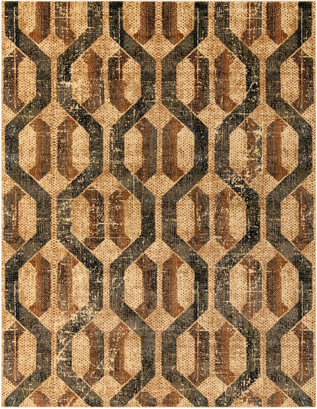Beige Cream 7' 10 x 10' Saturn Rectangle Area Rug Stain Resistant Easy Clean Classic Vintage Design Durable Carpet for Affordable Home Interiors for Sale at Rug Engine