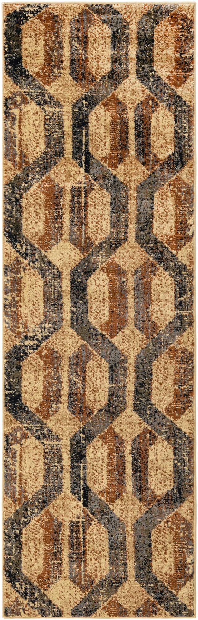 Beige Cream 2' 2 x 7' Saturn Runner Area Rug Stain Resistant Easy Clean Classic Vintage Design Durable Carpet for Affordable Home Interiors for Sale at Rug Engine
