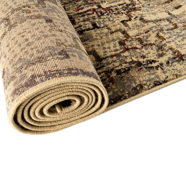 Beige Cream 9' x 12' Saturn Rectangle Area Rug Stain Resistant Easy Clean Classic Vintage Design Durable Carpet for Affordable Home Interiors for Sale at Rug Engine