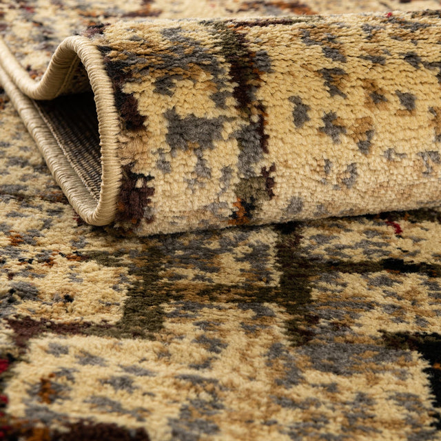 Beige Cream 5' 3 x 5' 3 Saturn Round Area Rug Stain Resistant Easy Clean Classic Vintage Design Durable Carpet for Affordable Home Interiors for Sale at Rug Engine