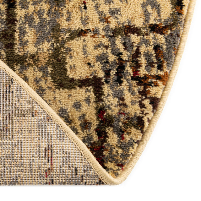 Beige Cream 7' 10 x 7' 10 Saturn Octagon Area Rug Stain Resistant Easy Clean Classic Vintage Design Durable Carpet for Affordable Home Interiors for Sale at Rug Engine