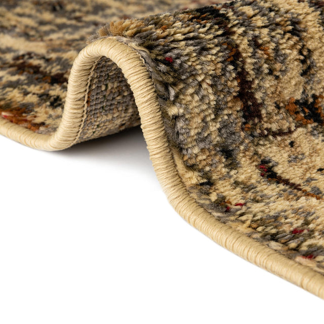 Beige Cream 3' 1 x 3' 1 Saturn Octagon Area Rug Stain Resistant Easy Clean Classic Vintage Design Durable Carpet for Affordable Home Interiors for Sale at Rug Engine