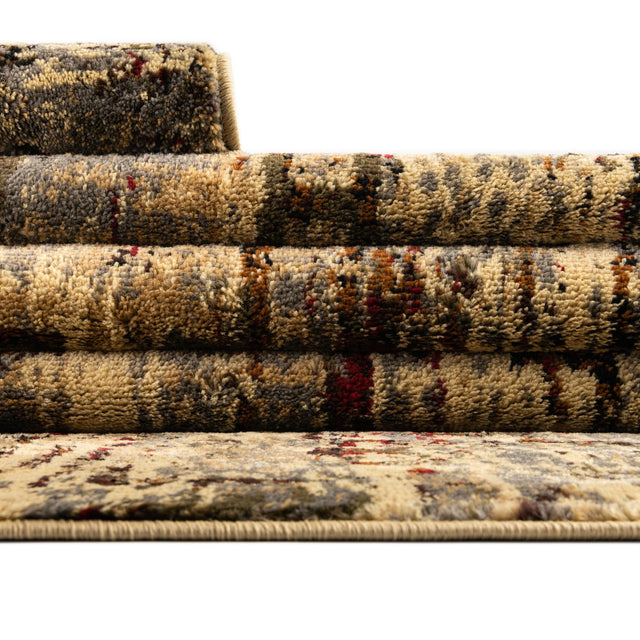 Beige Cream 2' 7 x 14' 1 Saturn Runner Area Rug Stain Resistant Easy Clean Classic Vintage Design Durable Carpet for Affordable Home Interiors for Sale at Rug Engine