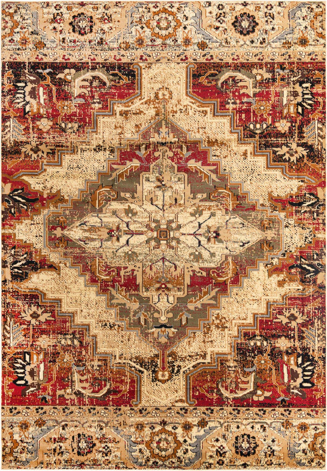 Burgundy Beige 10' x 14' 1 Saturn Rectangle Area Rug Stain Resistant Easy Clean Classic Vintage Design Durable Carpet for Affordable Home Interiors for Sale at Rug Engine
