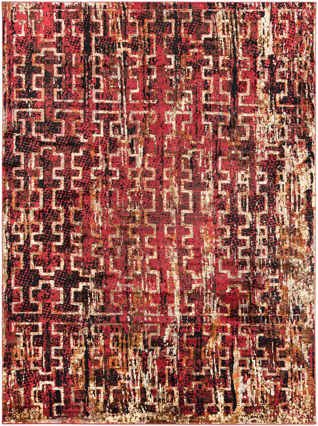 Burgundy 9' x 12' Saturn Rectangle Area Rug Stain Resistant Easy Clean Classic Vintage Design Durable Carpet for Affordable Home Interiors for Sale at Rug Engine