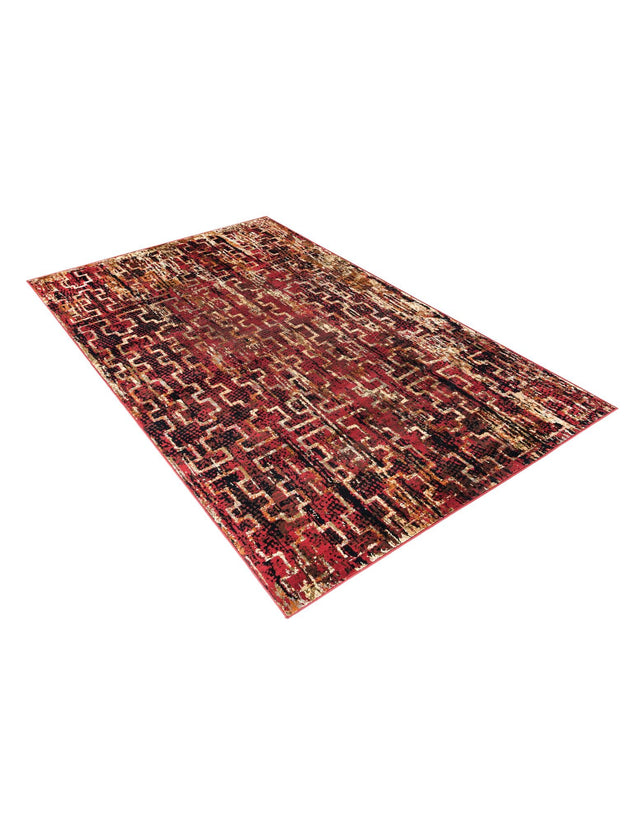 Burgundy 5' 3 x 8' Saturn Rectangle Area Rug Stain Resistant Easy Clean Classic Vintage Design Durable Carpet for Affordable Home Interiors for Sale at Rug Engine