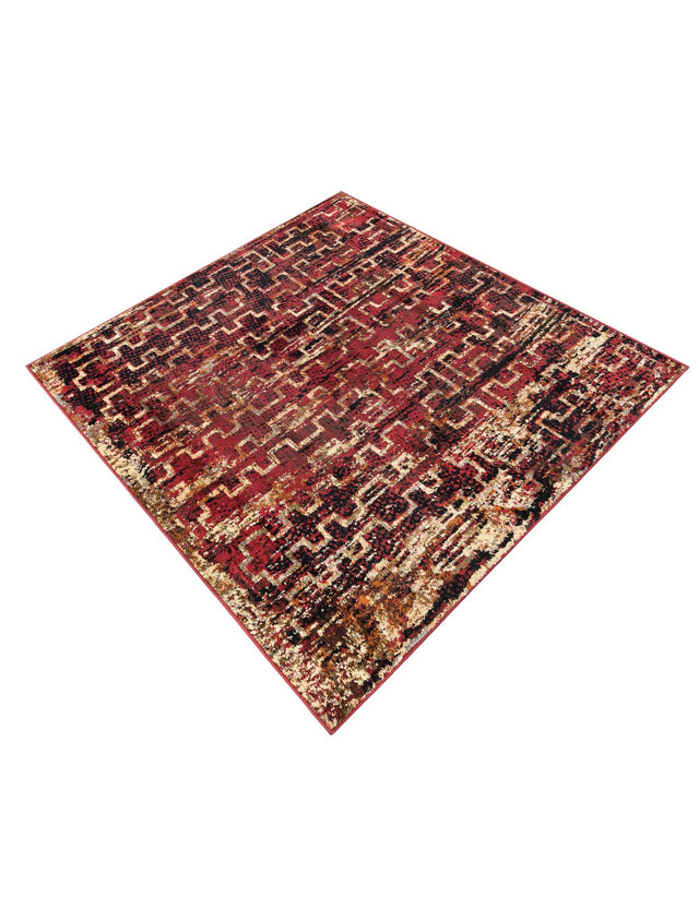 Burgundy 5' 3 x 5' 3 Saturn Square Area Rug Stain Resistant Easy Clean Classic Vintage Design Durable Carpet for Affordable Home Interiors for Sale at Rug Engine