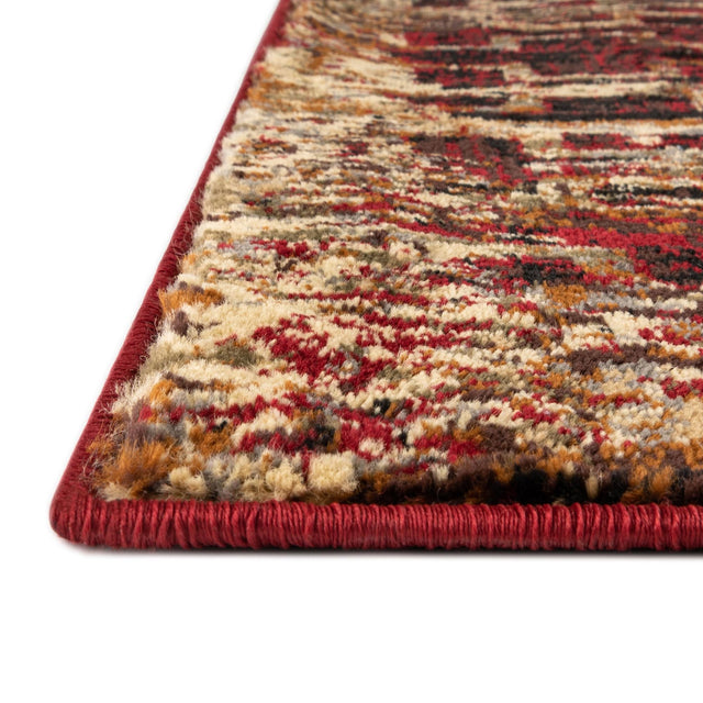 Burgundy 7' 10 x 7' 10 Saturn Octagon Area Rug Stain Resistant Easy Clean Classic Vintage Design Durable Carpet for Affordable Home Interiors for Sale at Rug Engine