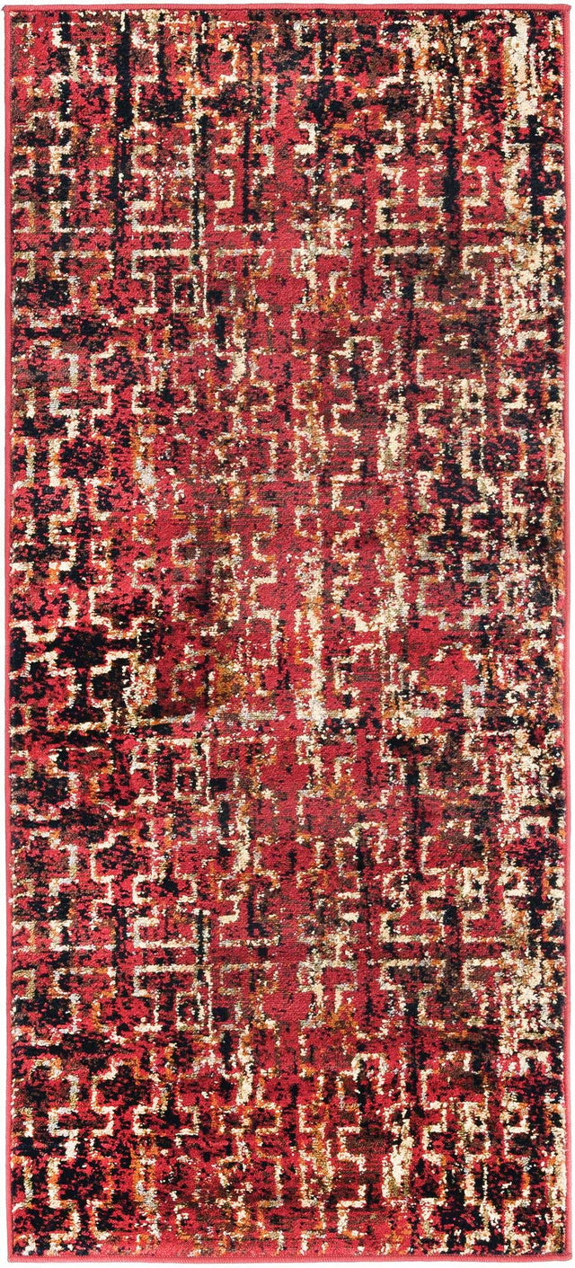 Burgundy 2' x 5' 1 Saturn Runner Area Rug Stain Resistant Easy Clean Classic Vintage Design Durable Carpet for Affordable Home Interiors for Sale at Rug Engine