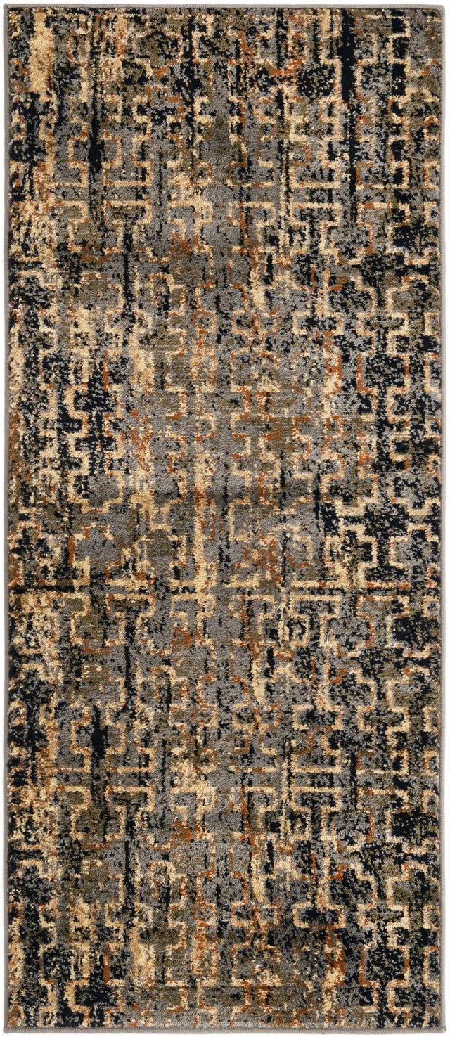 Blue 2' 2 x 5' Saturn Runner Area Rug Stain Resistant Easy Clean Classic Vintage Design Durable Carpet for Affordable Home Interiors for Sale at Rug Engine