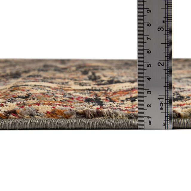 Black 6' 1 x 9' Saturn Rectangle Area Rug Stain Resistant Easy Clean Classic Vintage Design Durable Carpet for Affordable Home Interiors for Sale at Rug Engine