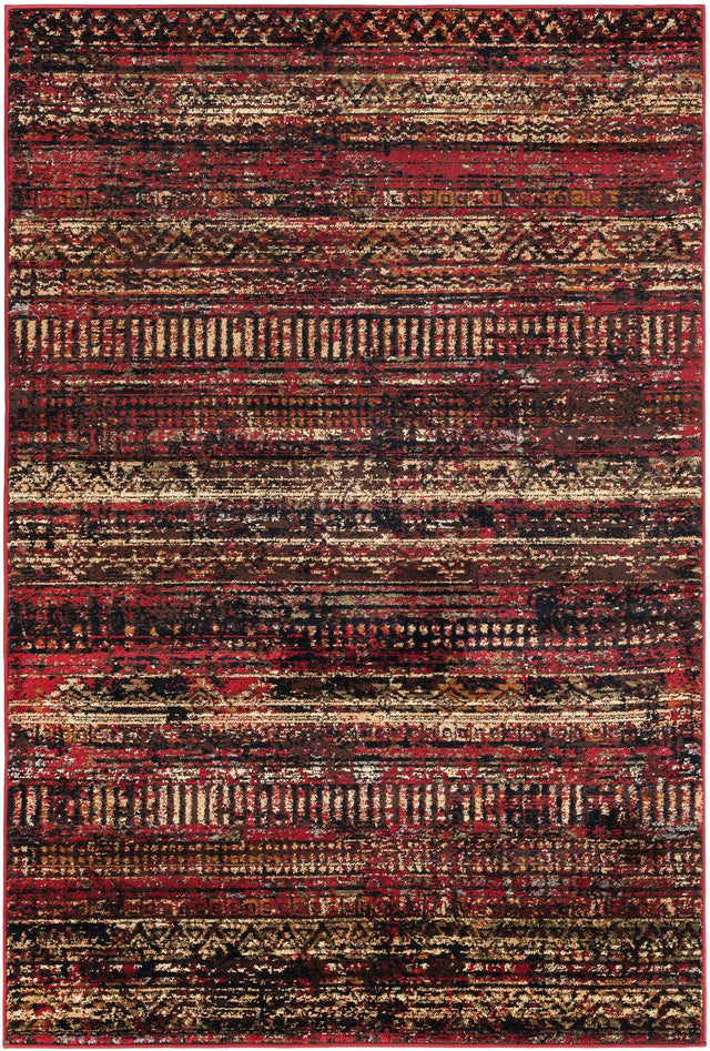 Burgundy 4' 1 x 6' 1 Saturn Rectangle Area Rug Stain Resistant Easy Clean Classic Vintage Design Durable Carpet for Affordable Home Interiors for Sale at Rug Engine