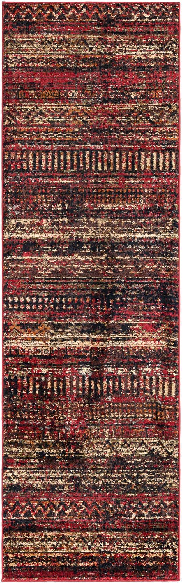Burgundy 2' x 7' 1 Saturn Runner Area Rug Stain Resistant Easy Clean Classic Vintage Design Durable Carpet for Affordable Home Interiors for Sale at Rug Engine