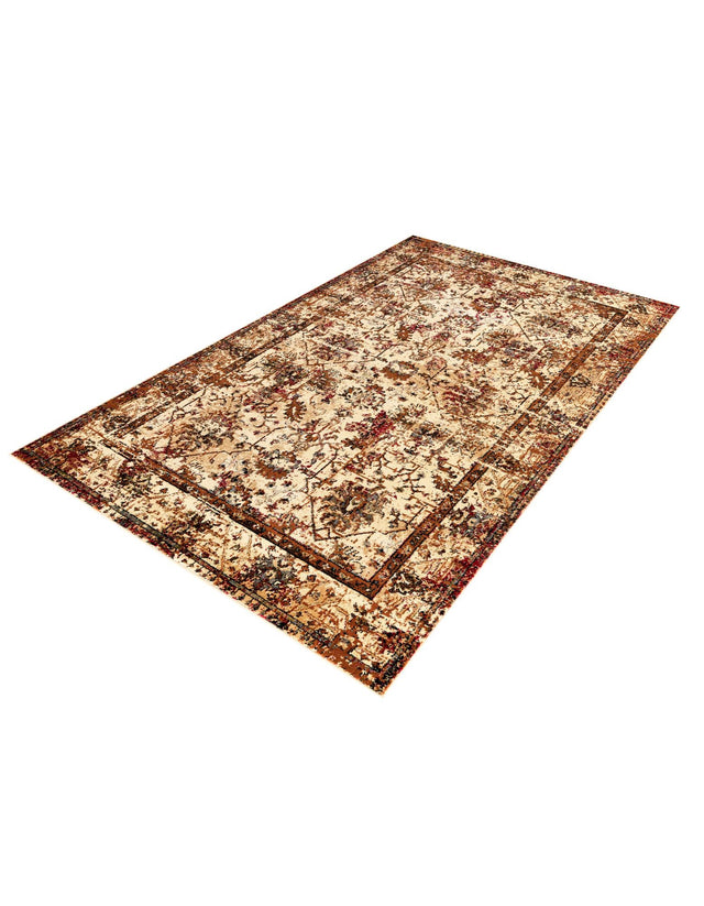 Beige Cream 5' 3 x 8' Saturn Rectangle Area Rug Stain Resistant Easy Clean Classic Vintage Design Durable Carpet for Affordable Home Interiors for Sale at Rug Engine