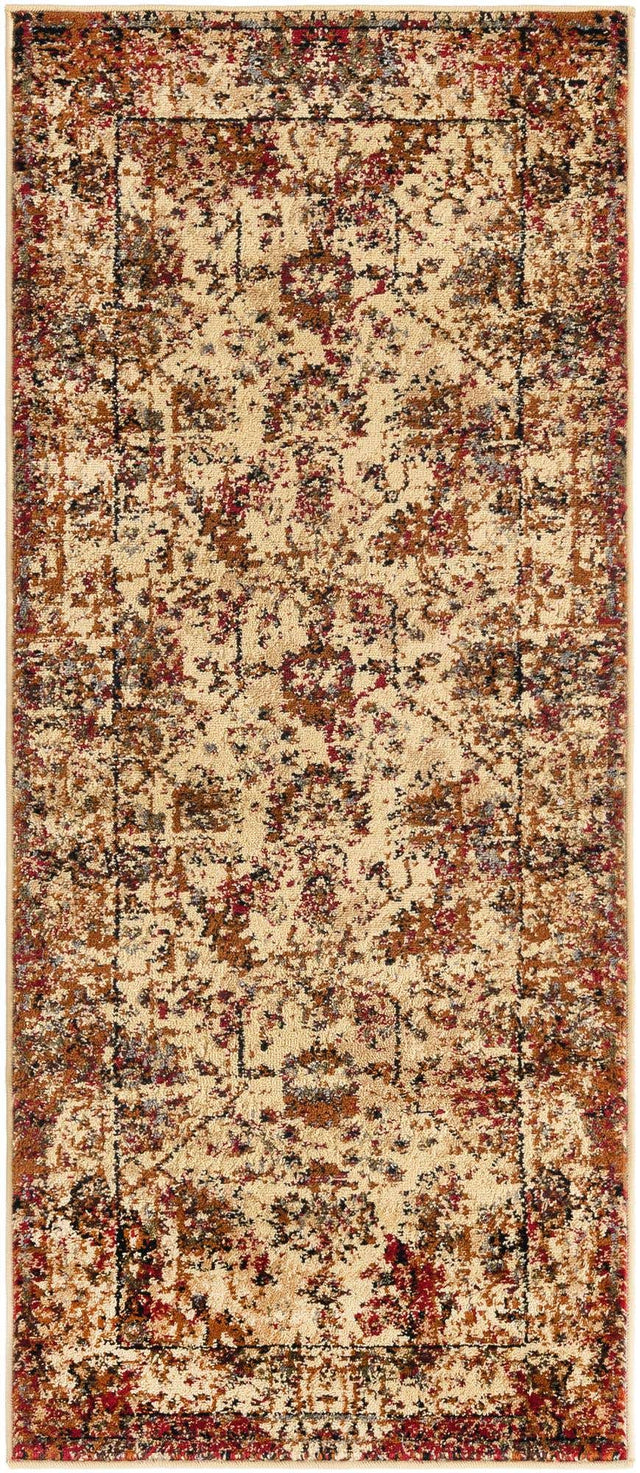 Beige Cream 2' x 5' 1 Saturn Runner Area Rug Stain Resistant Easy Clean Classic Vintage Design Durable Carpet for Affordable Home Interiors for Sale at Rug Engine