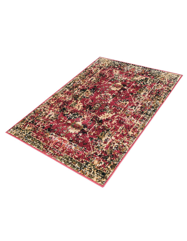 Burgundy 2' x 3' 1 Saturn Rectangle Area Rug Stain Resistant Easy Clean Classic Vintage Design Durable Carpet for Affordable Home Interiors for Sale at Rug Engine