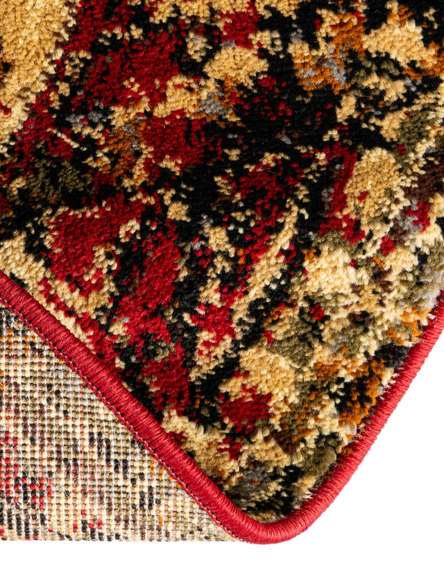 Burgundy 3' 1 x 3' 1 Saturn Round Area Rug Stain Resistant Easy Clean Classic Vintage Design Durable Carpet for Affordable Home Interiors for Sale at Rug Engine