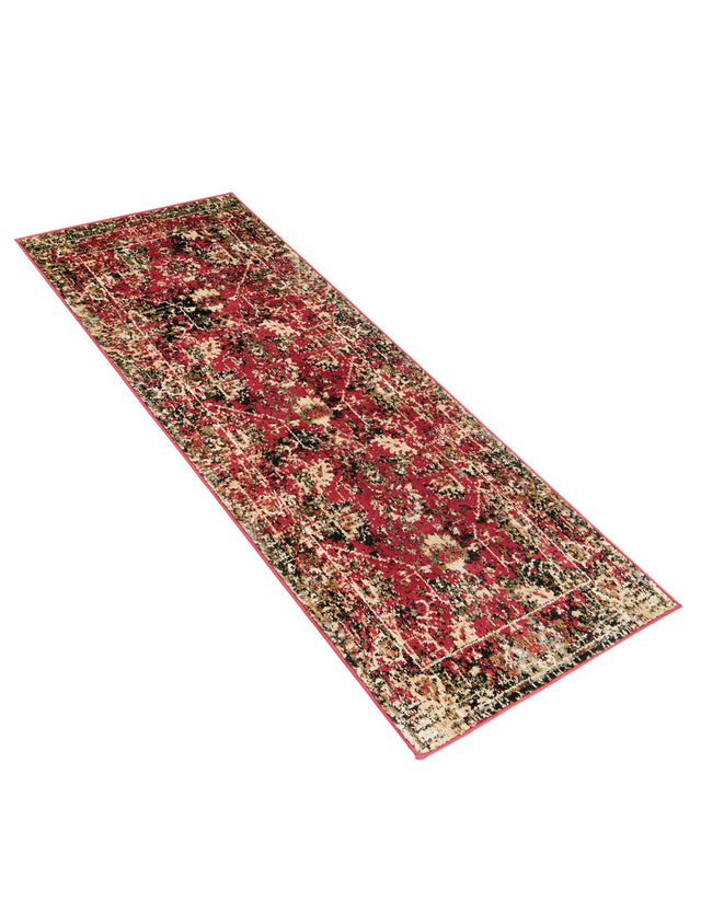 Burgundy 2' x 5' 1 Saturn Runner Area Rug Stain Resistant Easy Clean Classic Vintage Design Durable Carpet for Affordable Home Interiors for Sale at Rug Engine