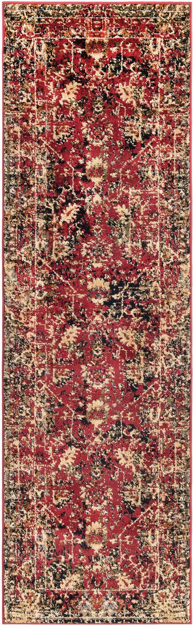 Burgundy 2' x 7' 1 Saturn Runner Area Rug Stain Resistant Easy Clean Classic Vintage Design Durable Carpet for Affordable Home Interiors for Sale at Rug Engine