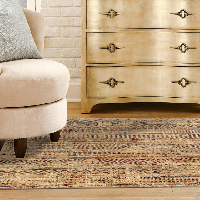 Beige 7' 10 x 7' 10 Saturn Square Area Rug Stain Resistant Easy Clean Classic Vintage Design Durable Carpet for Affordable Home Interiors for Sale at Rug Engine