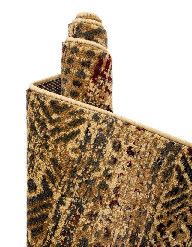 Beige 7' 1 x 7' 1 Saturn Round Area Rug Stain Resistant Easy Clean Classic Vintage Design Durable Carpet for Affordable Home Interiors for Sale at Rug Engine