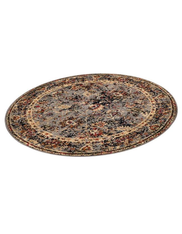 Blue 3' 1 x 3' 1 Saturn Round Area Rug Stain Resistant Easy Clean Classic Vintage Design Durable Carpet for Affordable Home Interiors for Sale at Rug Engine