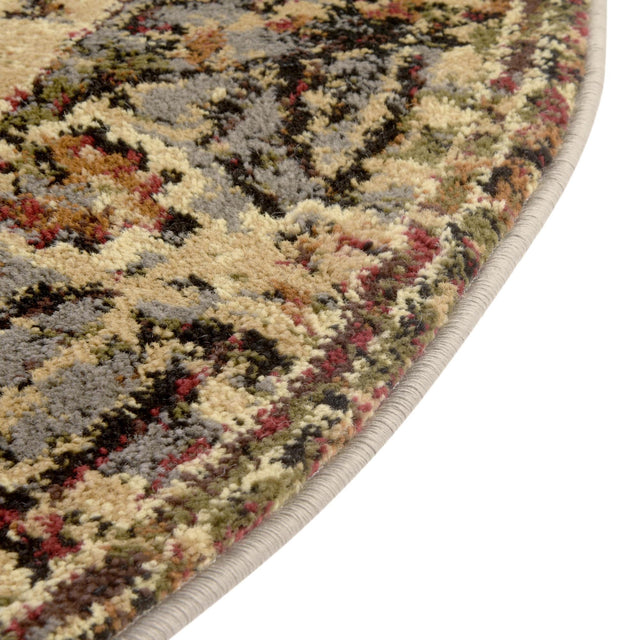 Blue 7' 10 x 7' 10 Saturn Round Area Rug Stain Resistant Easy Clean Classic Vintage Design Durable Carpet for Affordable Home Interiors for Sale at Rug Engine