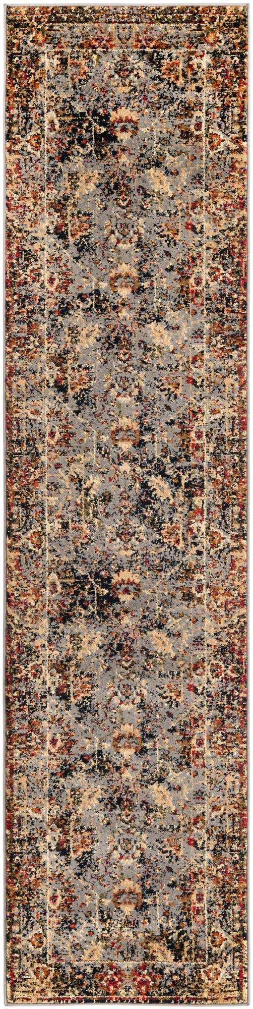 Blue 2' x 9' Saturn Runner Area Rug Stain Resistant Easy Clean Classic Vintage Design Durable Carpet for Affordable Home Interiors for Sale at Rug Engine