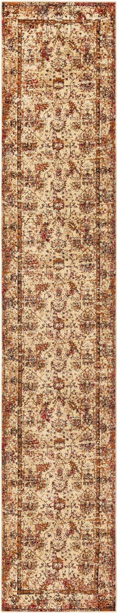 Beige Cream 2' 7 x 14' 1 Saturn Runner Area Rug Stain Resistant Easy Clean Classic Vintage Design Durable Carpet for Affordable Home Interiors for Sale at Rug Engine