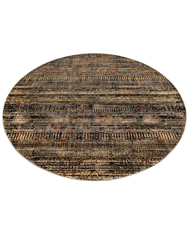 Blue 7' 10 x 7' 10 Saturn Round Area Rug Stain Resistant Easy Clean Classic Vintage Design Durable Carpet for Affordable Home Interiors for Sale at Rug Engine
