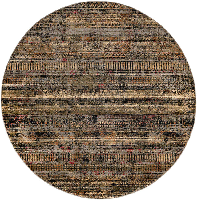 Blue 7' 10 x 7' 10 Saturn Round Area Rug Stain Resistant Easy Clean Classic Vintage Design Durable Carpet for Affordable Home Interiors for Sale at Rug Engine