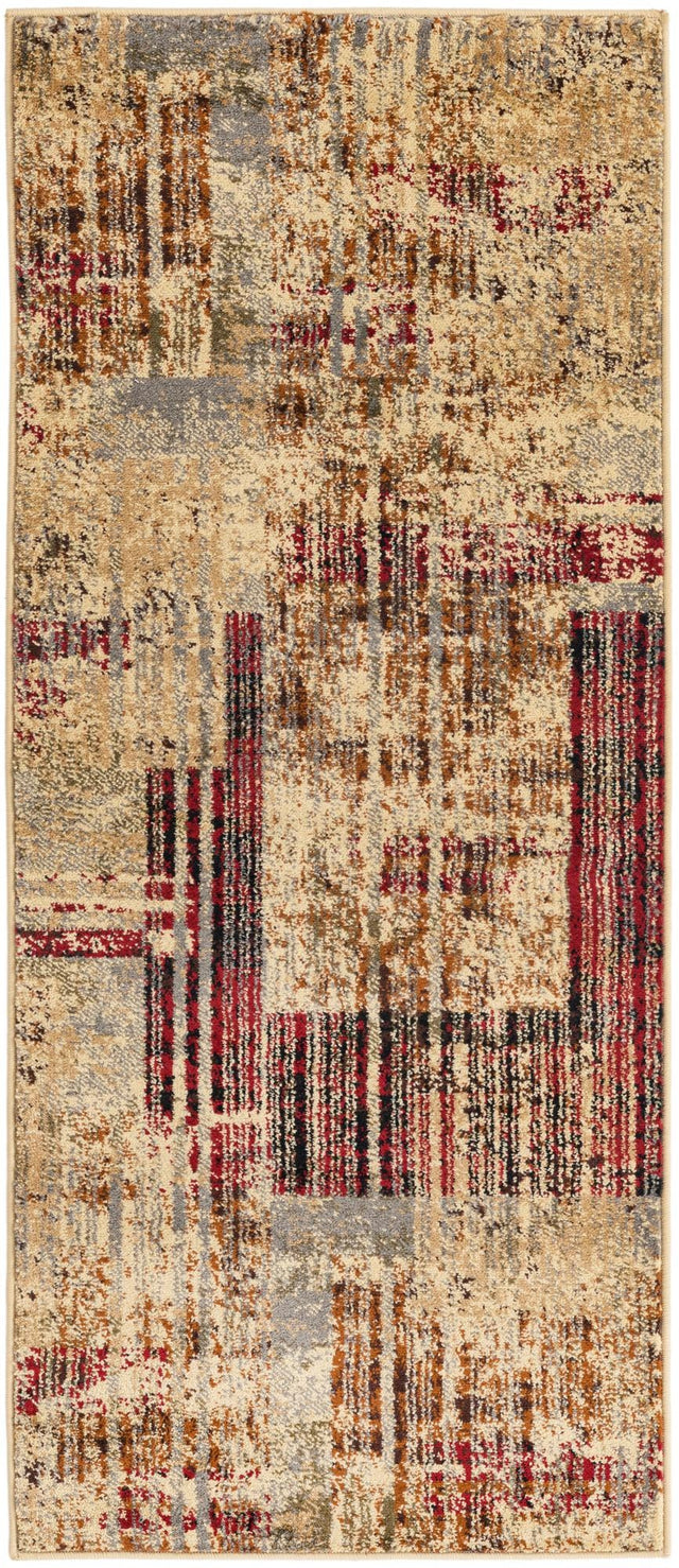 Multicolor 2' 2 x 5' Saturn Runner Area Rug Stain Resistant Easy Clean Classic Vintage Design Durable Carpet for Affordable Home Interiors for Sale at Rug Engine