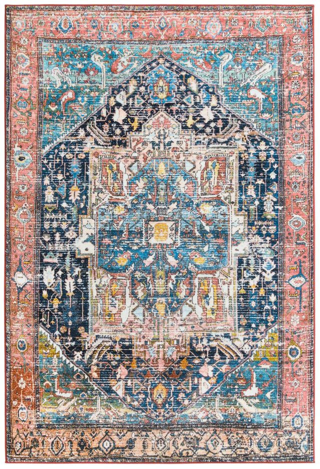 Washable Multicolor 5' 3 x 7' 9 Medina Rectangle Area Rug Easy to Clean Stain Resistant & Durable Polyester Classic Carpet for Home Decor & Design for Sale at Rug Engine