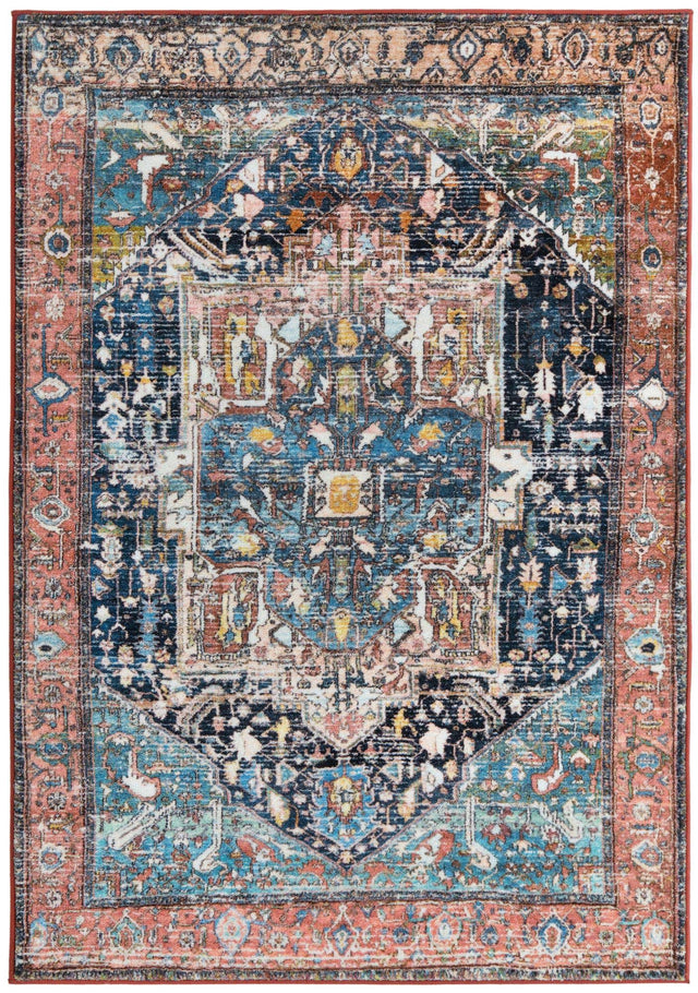 Washable Multicolor 4' 4 x 6' Medina Rectangle Area Rug Easy to Clean Stain Resistant & Durable Polyester Classic Carpet for Home Decor & Design for Sale at Rug Engine