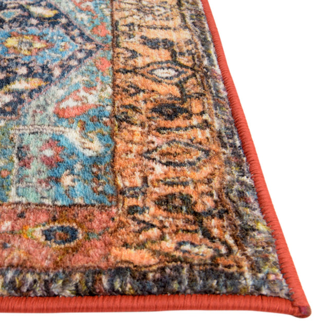 Washable Multicolor 5' 3 x 5' 3 Medina Square Area Rug Easy to Clean Stain Resistant & Durable Polyester Classic Carpet for Home Decor & Design for Sale at Rug Engine