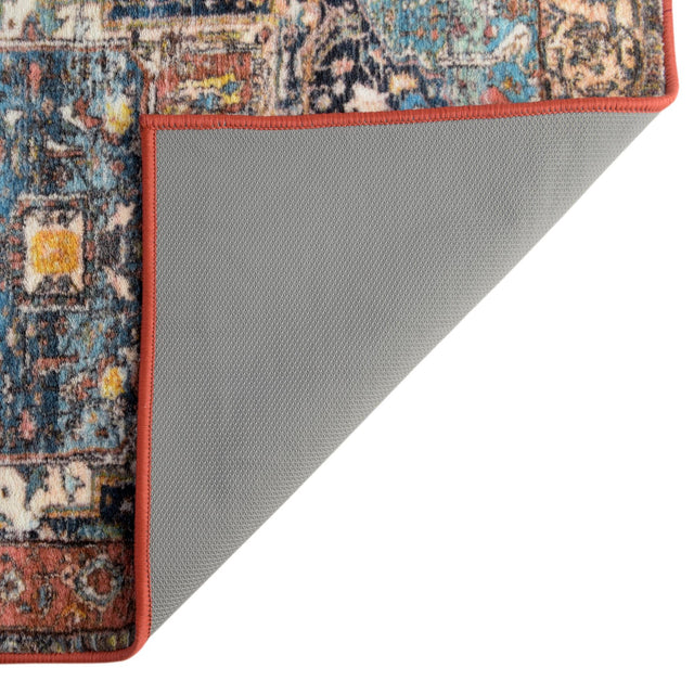 Washable Multicolor 5' 3 x 5' 3 Medina Square Area Rug Easy to Clean Stain Resistant & Durable Polyester Classic Carpet for Home Decor & Design for Sale at Rug Engine