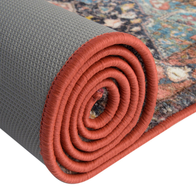 Washable Multicolor 3' 3 x 3' 3 Medina Square Area Rug Easy to Clean Stain Resistant & Durable Polyester Classic Carpet for Home Decor & Design for Sale at Rug Engine