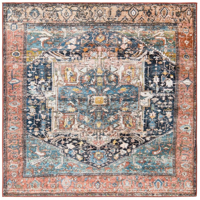 Washable Multicolor 5' 3 x 5' 3 Medina Square Area Rug Easy to Clean Stain Resistant & Durable Polyester Classic Carpet for Home Decor & Design for Sale at Rug Engine